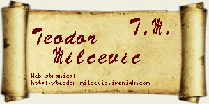 Teodor Milčević vizit kartica